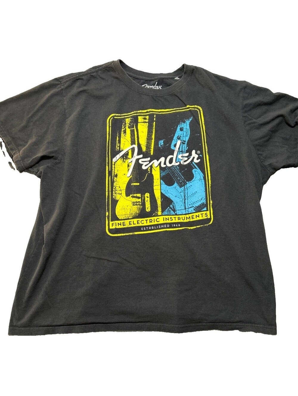 Fender Electric Instruments Graphic T-Shirt Black 3XL Guitar Music Band Tee